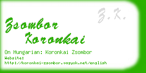 zsombor koronkai business card